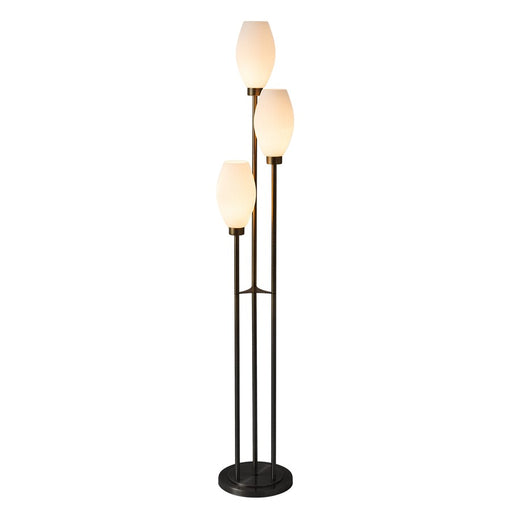 Nova of California Willows 3 Light Floor Lamp, MATTE BLACK/STEEL - 2710798MB
