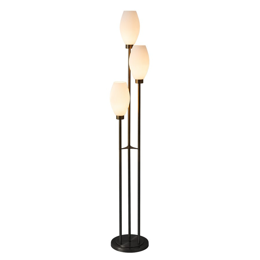 Nova of California Willows 3 Light Floor Lamp, MATTE BLACK/STEEL - 2710798MB