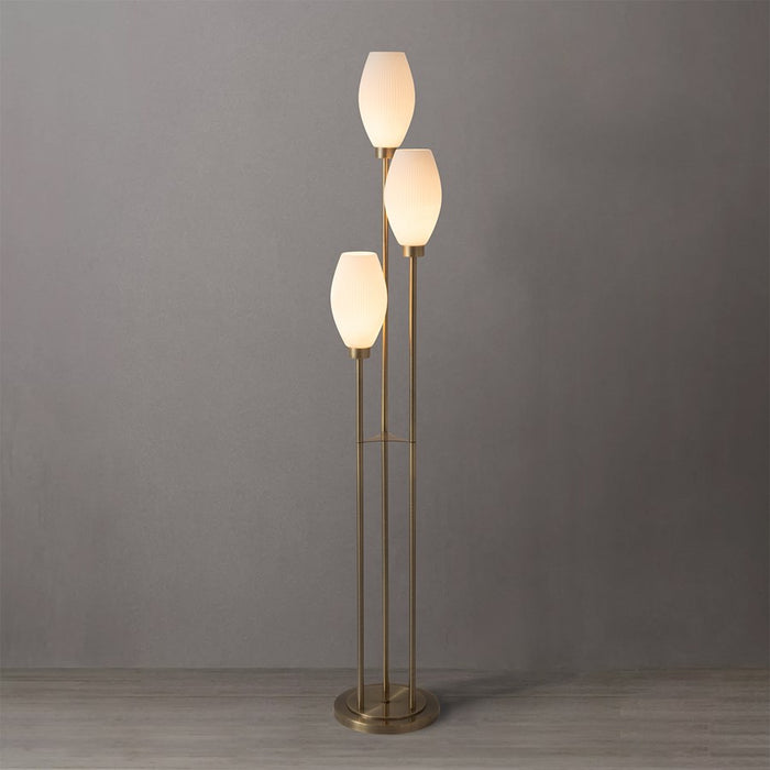 Nova California Willows 3 Light Floor Lamp, WEATHEED BRASS/STEEL