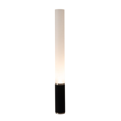 Nova California Tambo Cylindro 60in 1-Light Floor Lamp | Mid-Century Black Oak and White Acrylic | Living Room & Reading Corner | Model 2710799BO