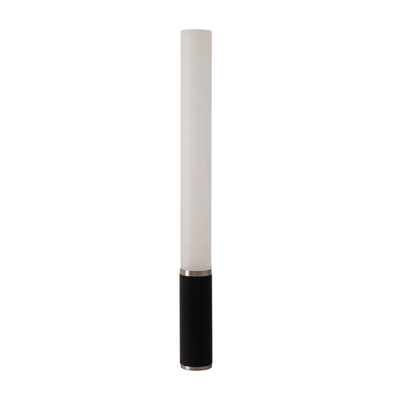 Nova California Tambo Cylindro 60in 1-Light Floor Lamp | Mid-Century Black Oak and White Acrylic | Living Room & Reading Corner | Model 2710799BO