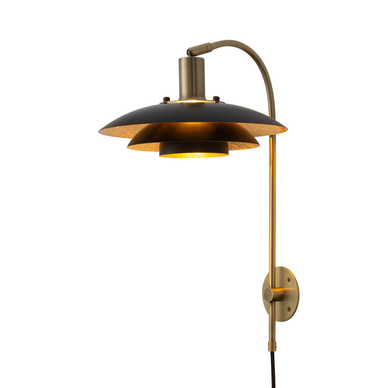Nova California Rancho Mirage 20in Wall Sconce | Mid-Century Weathered Brass and Matte Black Steel | Living Room & Bedroom | Model 3010824WB