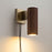 Nova California Tambo 1 Light Wall Sconce, Dark Walnut/Brass/White