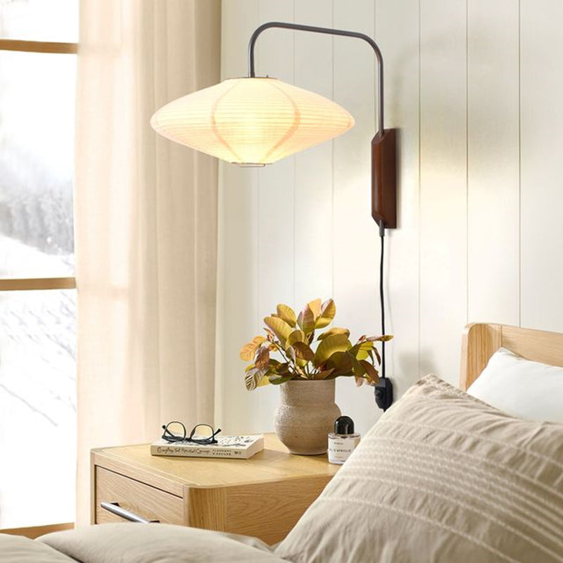 Nova California Roswell 1-Light Wall Sconce | Mid-Century Matte Black and White Linen | Bedroom & Living Room Accent | Model 3010833MB