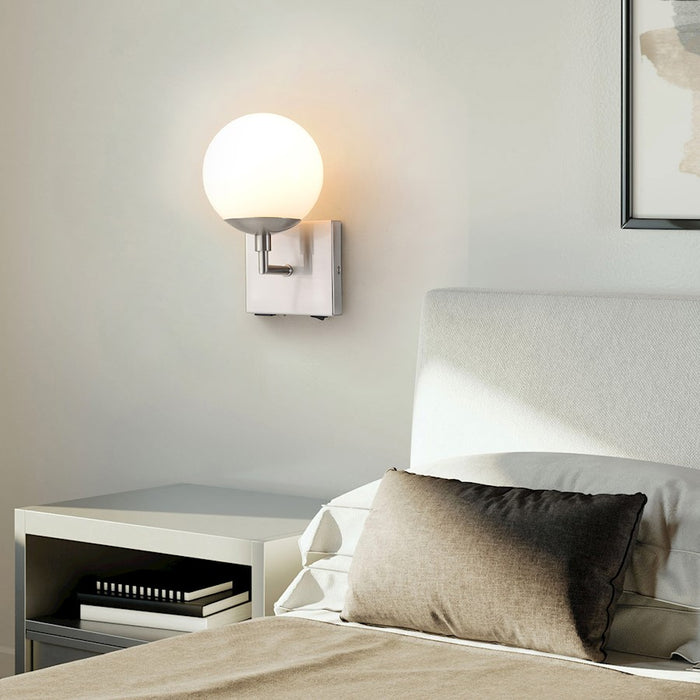 Nova California Globe 10" Wall Sconce, Nickel