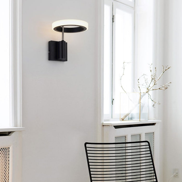 Nova California Aerial Hardwired 9" LED Wall Sconce, Nickel