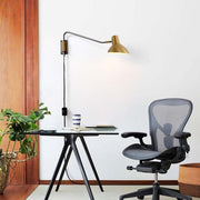 Nova California Swing 24in 1-Light Wall Sconce | Mid-Century Brushed Brass and Gunmetal White Steel | Bedroom & Reading Nook | Model 3011631BB