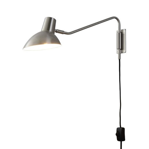 Nova California Swing 24in 1-Light Wall Sconce | Mid-Century Satin Nickel Steel | Bedroom & Reading Nook | 7 x 24 x 10 in | Model 3011631SN