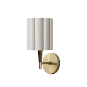 Nova of California Scalloped 1Lt Wall Sconce, Brass/Walnut/White - 3011802WB