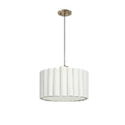 Nova of California Scalloped 1Lt Pendant, Brass/Walnut/White - 3111802WB