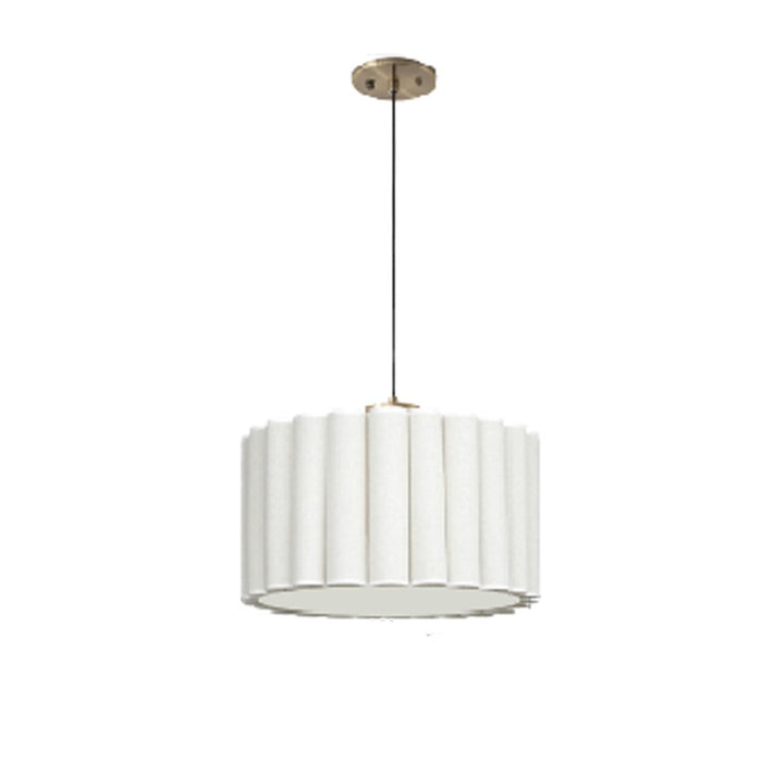 Nova of California Scalloped 1Lt Pendant, Brass/Walnut/White - 3111802WB
