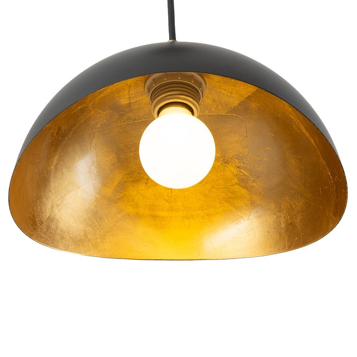 Nova California Luna Bella 1 Light 10" Pendant, Black/Gold/Gold