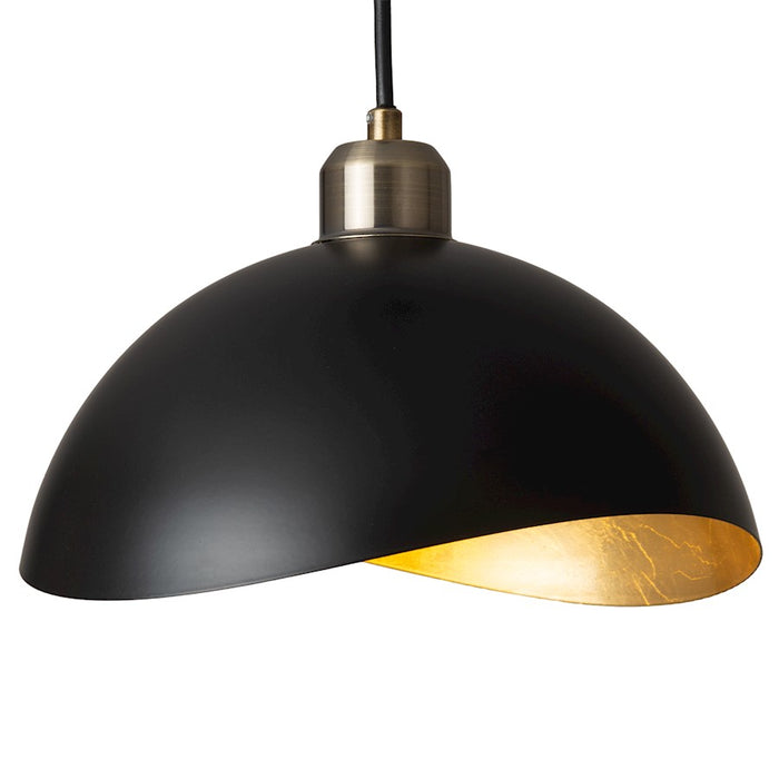 Nova California Luna Bella 1 Light 10" Pendant, Black/Gold/Gold