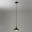 Nova California Lodi 1 Light 10" Pendant, Black/Walnut/Hammered Gold