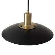 Nova California Rancho Mirage 15in 1-Light Pendant | Mid-Century Modern Weathered Brass and Matte Black Steel with Gold-Leaf Shade | Model 3210824WB