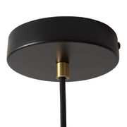 Nova California Rancho Mirage 15in 1-Light Pendant | Mid-Century Modern Weathered Brass and Matte Black Steel with Gold-Leaf Shade | Model 3210824WB
