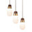 Nova California Sunset 3Lt 27" Pendant Lamp, Brass/Walnut/White