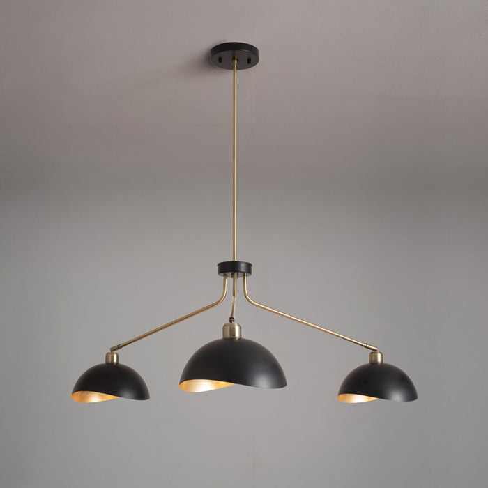 Nova of California Luna Bella 3Lt Chandelier, Brass/Black/Gold Leaf - 3411017WB