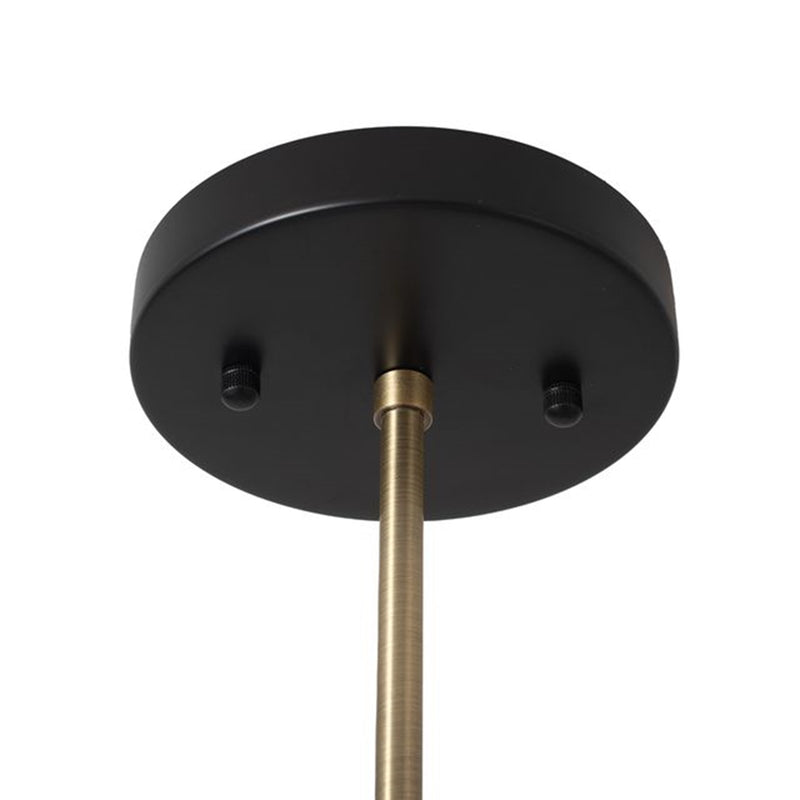 Nova California Luna Bella 44in 3-Light Chandelier | Mid-Century Weathered Brass and Matte Black with Gold Leaf | Dining Room & | Model 3411017WB