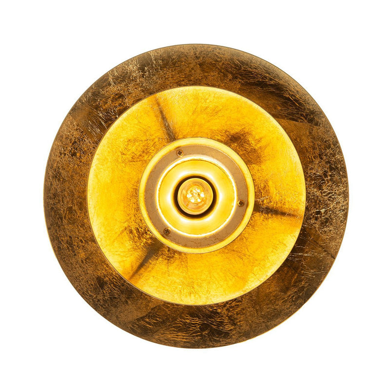 Nova California Rancho Mirage 12in 1-Light Flush Mount | Mid-Century Modern Weathered Brass and Matte Black Steel with Gold-Leaf | Model 3610824WB