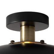 Nova California Rancho Mirage 12in 1-Light Flush Mount | Mid-Century Modern Weathered Brass and Matte Black Steel with Gold-Leaf | Model 3610824WB
