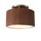 Nova California Tambo 1Lt Semi Flush Mount, Walnut Wood/Brass/Walnut