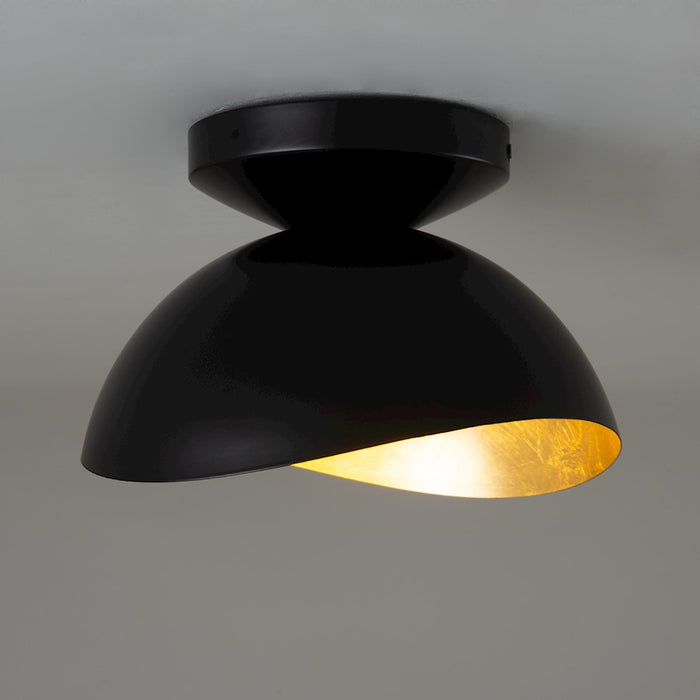 Nova California Luna Bella 1 Light Flush Mount, Black/Brass/Gold