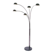 Nova California Mushroom 5-Light Arc Floor Lamp | Mid-Century Black Nickel and Black Marble Base | Living Room & Reading Nook | Model 4035