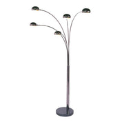 Nova of California Mushroom 5 Light Arc Lamp, Satin Nickel/Black Nickel - 4035SN