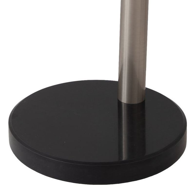 Nova California Mushroom 85in 5-Light Arc Floor Lamp | Mid-Century Satin Nickel Steel and Black Nickel Shades with Marble Base | Model 4035SN