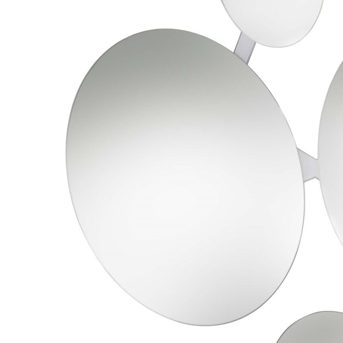 Nova California Marshmallow 33" Wall Art Mirror, Chrome/Amber Mica