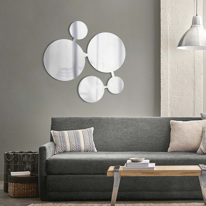 Nova California Marshmallow 33" Wall Art Mirror, Chrome/Amber Mica