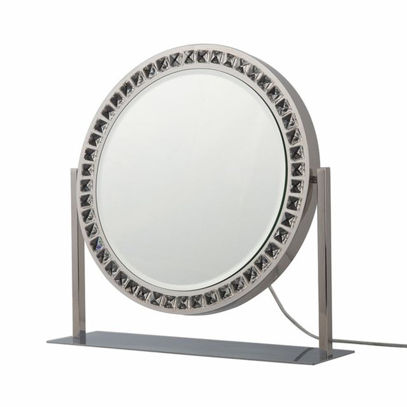 Nova California Marilyn 20in Table Top Vanity Mirror | Glam Chrome and Crystal Steel | Dressing Table & Bedroom Vanity | Model 4111270CH