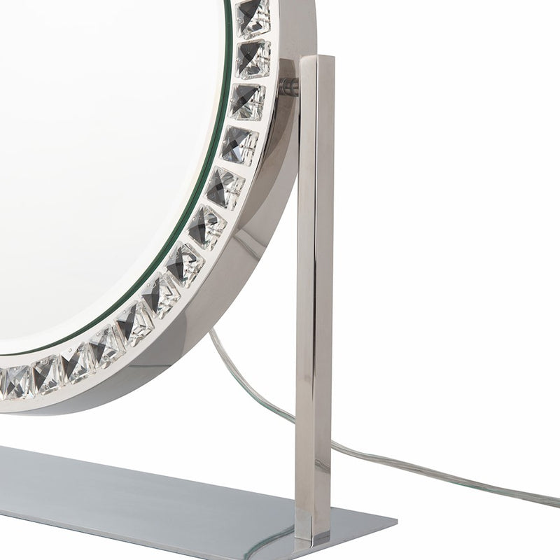 Nova California Marilyn 20in Table Top Vanity Mirror | Glam Chrome and Crystal Steel | Dressing Table & Bedroom Vanity | Model 4111270CH