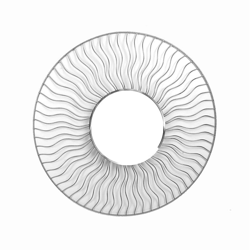 Nova California Sunburst 36in Round Wall Mirror Set of 2 | Brushed Nickel Steel Frame | Entryway & Living Room Accent | Model 4111526WH