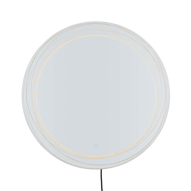 Nova California Mojave 36in Illuminated Wall Mirror | Contemporary Chrome Glass | Living Room & Bedroom | 36 x 36 x 2 in, Round | Model 4111621CH