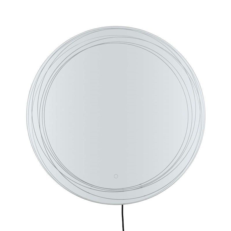 Nova California Mojave 36in Illuminated Wall Mirror | Contemporary Chrome Glass | Living Room & Bedroom | 36 x 36 x 2 in, Round | Model 4111621CH