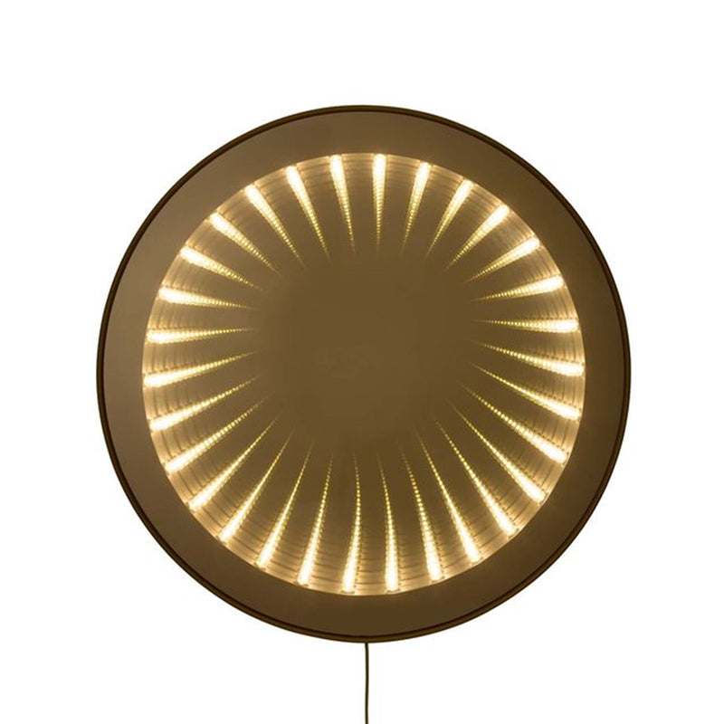 Nova California Carnival 36in Round LED Infinity Wall Mirror | Brushed Brass Steel Frame | Entryway & Living Room Accent | Model 4111717BB