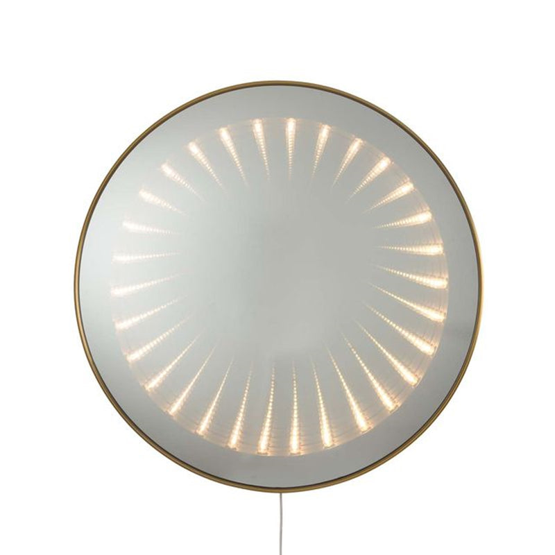 Nova California Carnival 36in Round LED Infinity Wall Mirror | Brushed Brass Steel Frame | Entryway & Living Room Accent | Model 4111717BB