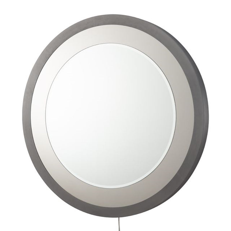 Nova California Starfall 39in Round LED Mirror | Mid-Century Gunmetal Glass | Living Room & Entryway Accent | 39 x 39 x 2 in | Model 4111810GM