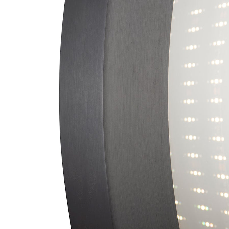 Nova California Starfall 39in Round LED Mirror | Mid-Century Gunmetal Glass | Living Room & Entryway Accent | 39 x 39 x 2 in | Model 4111810GM