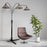 Nova California Mica 3Lt 86" Arc Floor Lamp, Charcoal Gray/Silver
