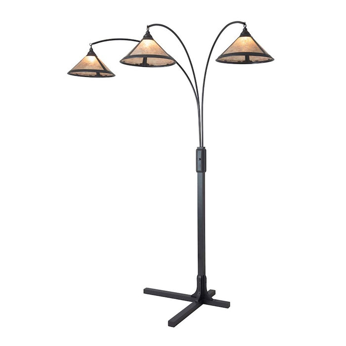 Nova California Mica 3Lt 86" Arc Floor Lamp, Charcoal Gray/Silver