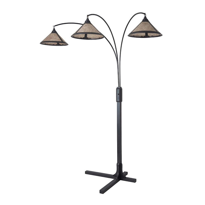 Nova California Mica 3Lt 86" Arc Floor Lamp, Charcoal Gray/Silver