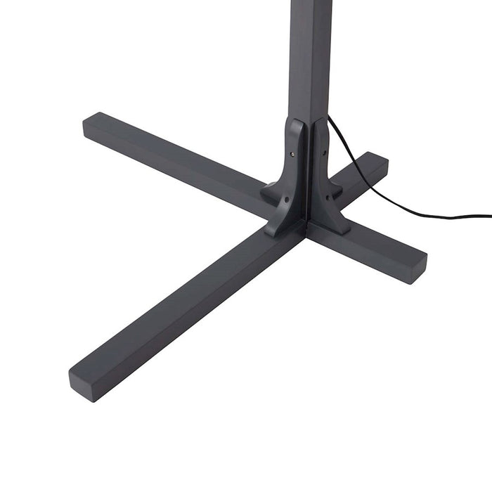 Nova California Mica 3Lt 86" Arc Floor Lamp, Charcoal Gray/Silver