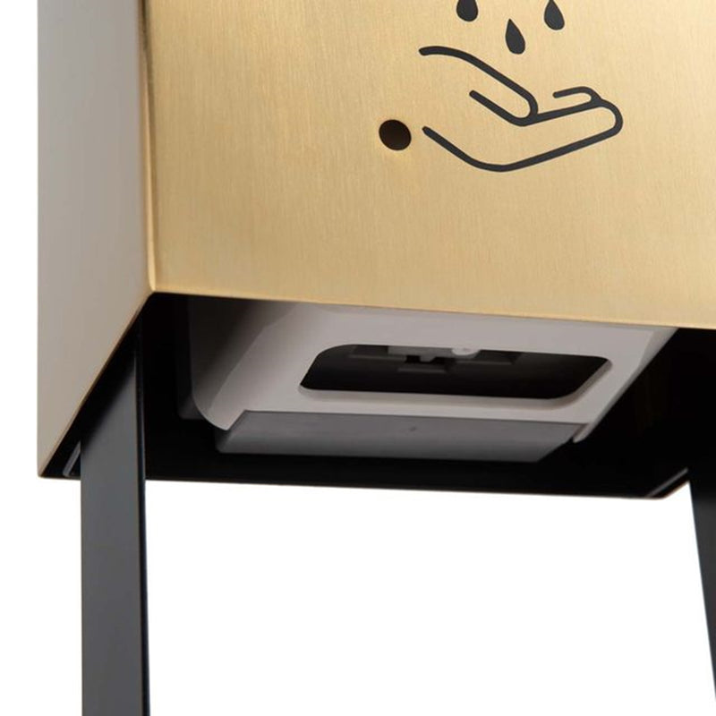 Nova California Luxe 21in Tabletop Touchless Hand Sanitizer Dispenser | Contemporary Steel Brushed Brass | Commercial Countertop & | Model 7010563BB