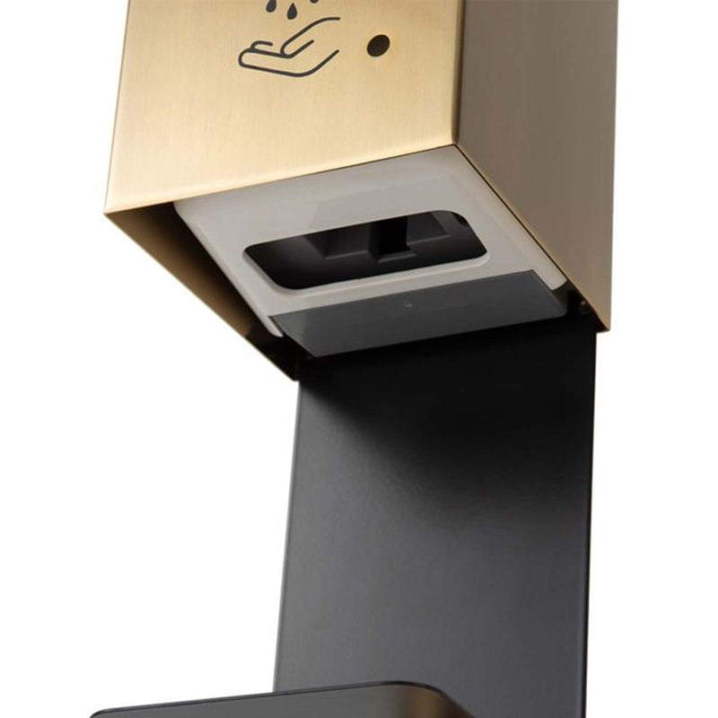Nova California Luxe 19in Wall Mounted Touchless Hand Sanitizer Dispenser | Contemporary Steel Brushed Brass | Commercial Entryway | Model 7030573BB