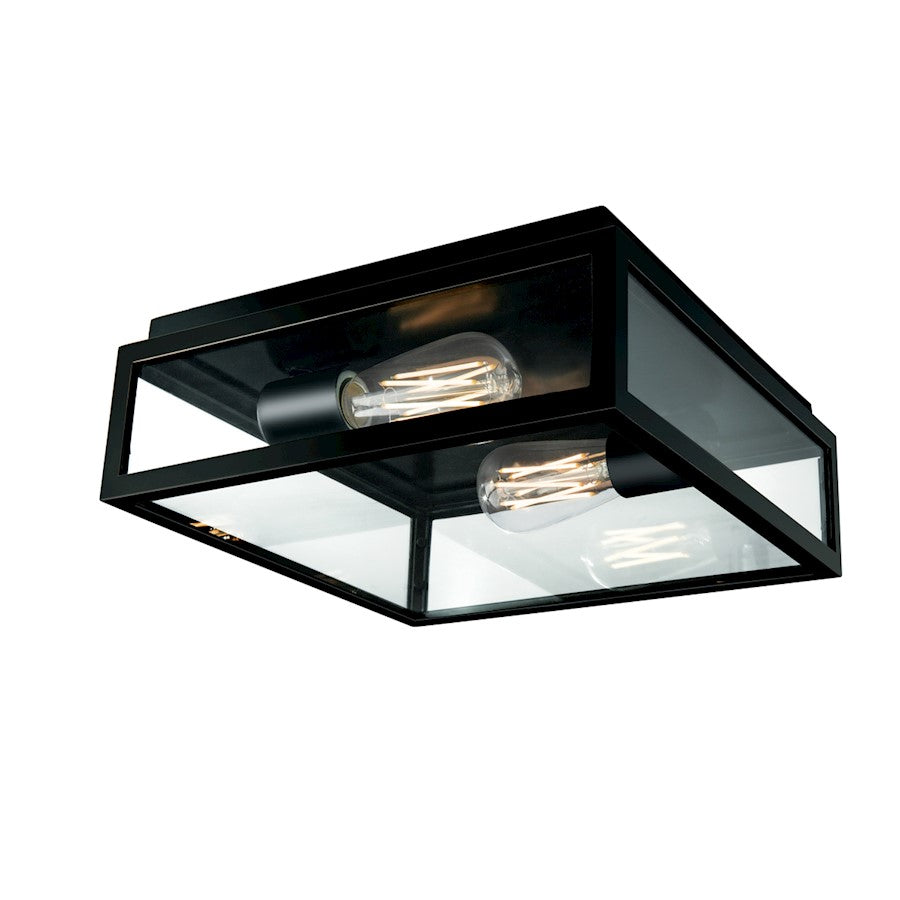Norwell Lighting Capture Outdoor 2 Light Flush Mount, Matte Black