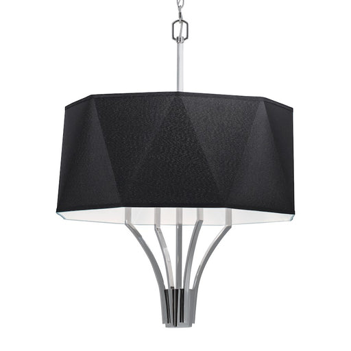 Norwell Lighting Diamond 4 Light Chandelier, Polished Nickel/Black