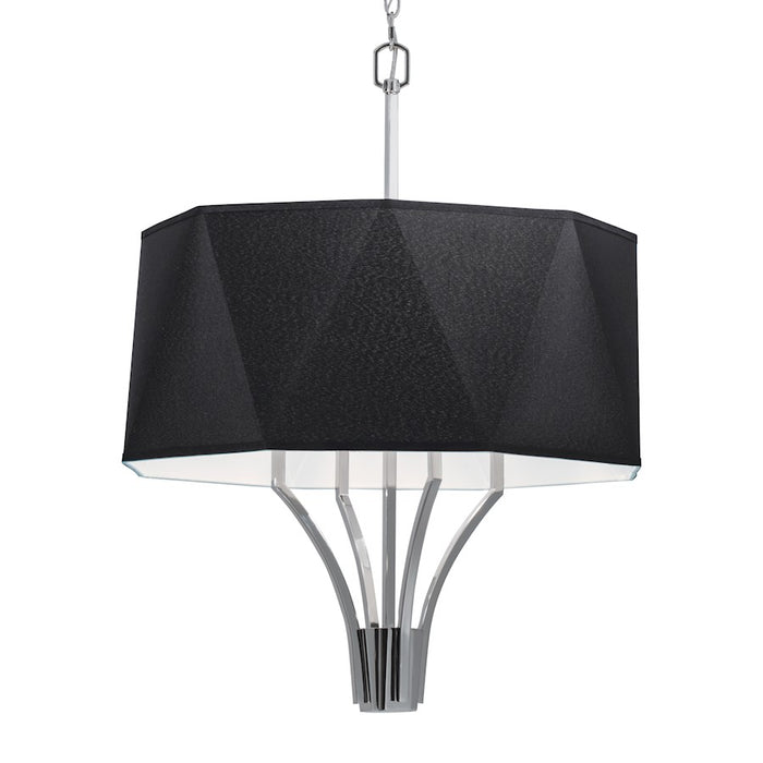 Norwell Lighting Diamond 4 Light Chandelier, Polished Nickel/Black